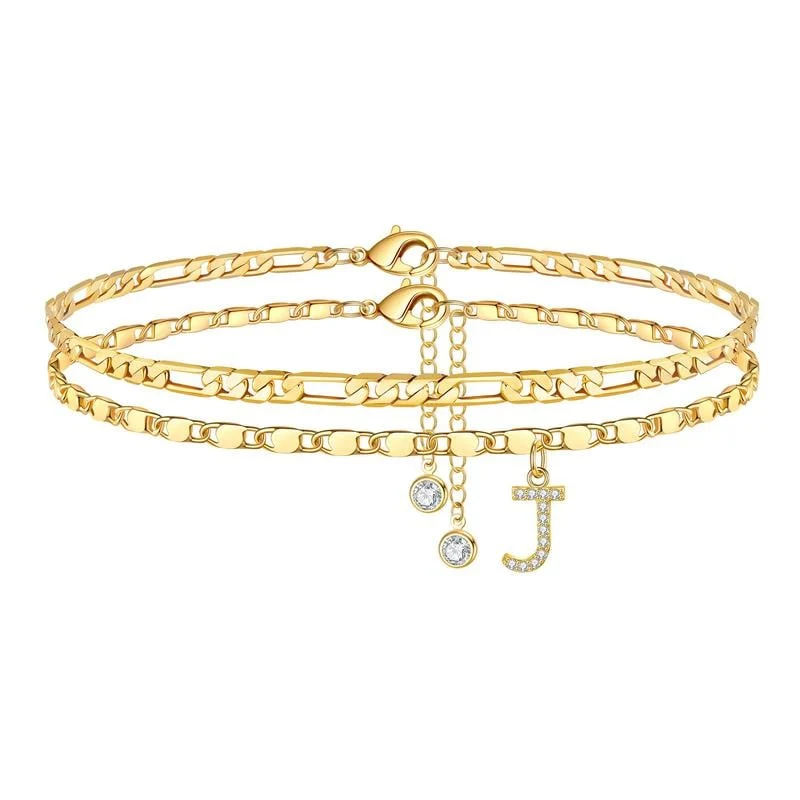 Double Layered Letter Anklet - Image 13