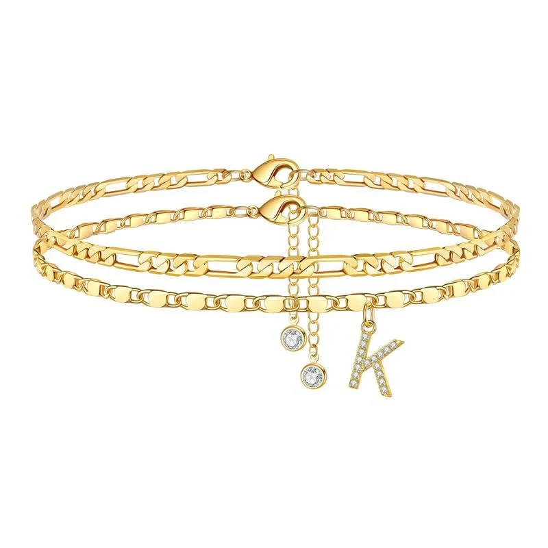 Double Layered Letter Anklet - Image 14