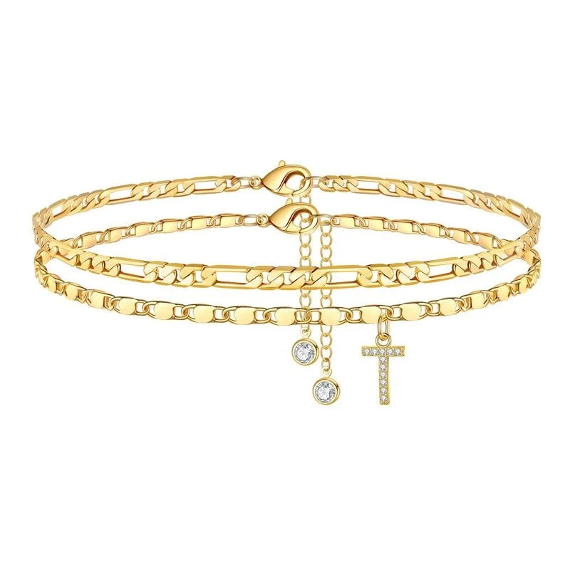 Double Layered Letter Anklet - Image 23