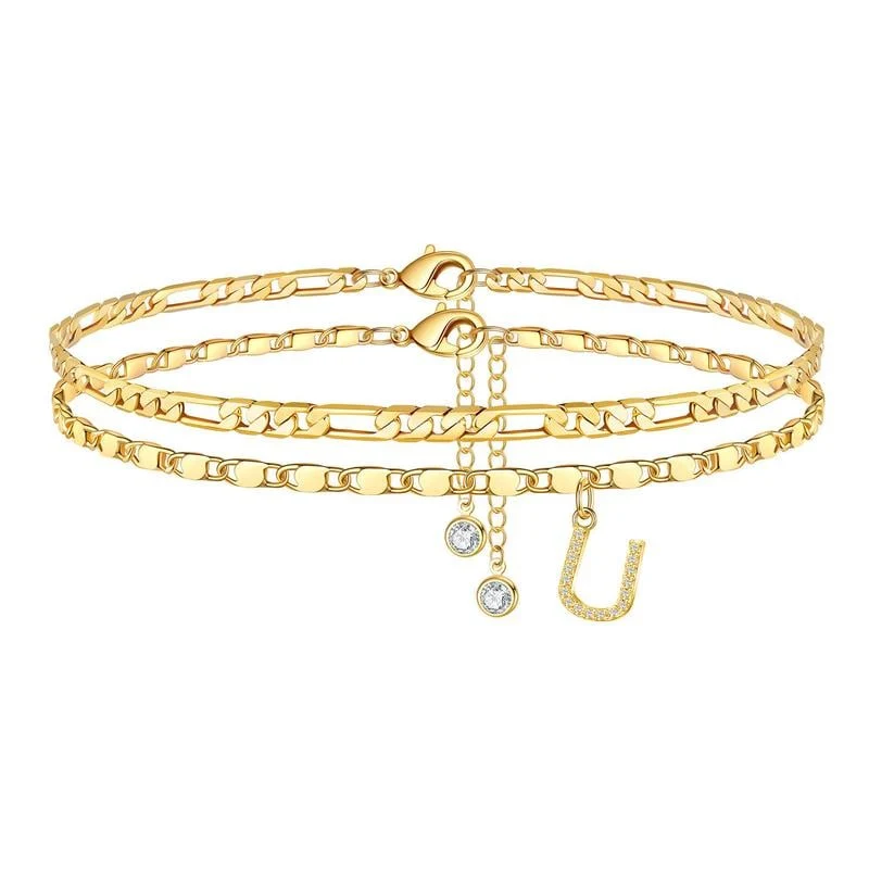 Double Layered Letter Anklet - Image 24