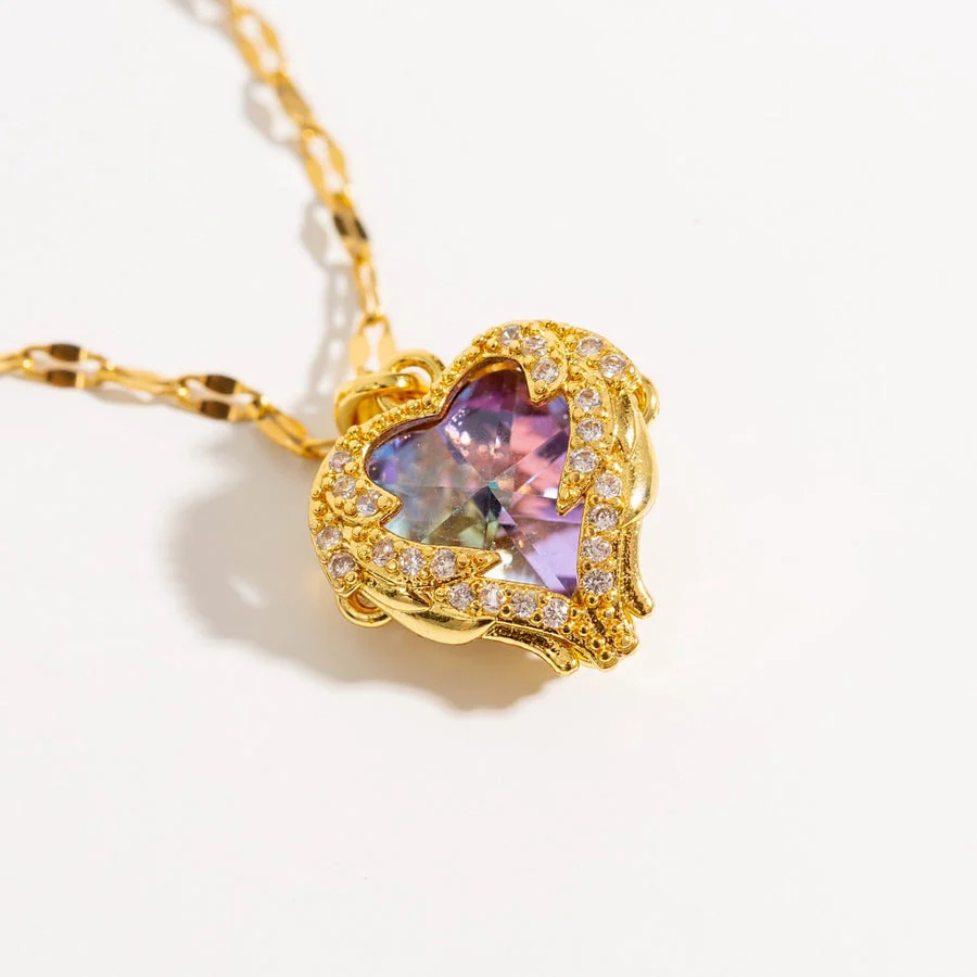 Heavenly Love Crystal Heart Necklace - Image 3
