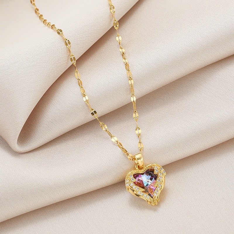 Heavenly Love Crystal Heart Necklace - Image 5