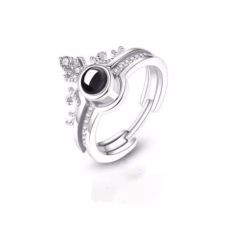 100 Language Crown Ring Two-in-one Combination Couple - Image 2