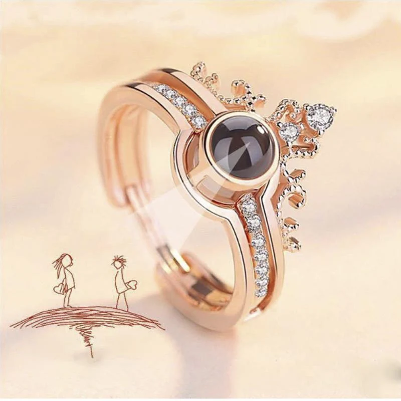 100 Language Crown Ring Two-in-one Combination Couple - Image 3