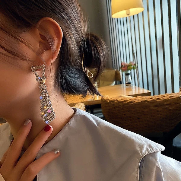 Inlaid Zircon Tie Earrings - Image 5