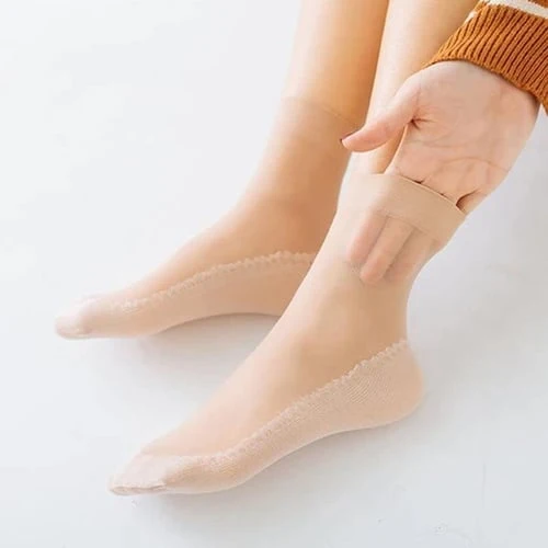 Silky Anti-Slip Cotton Socks - Pack of 3 - Image 4