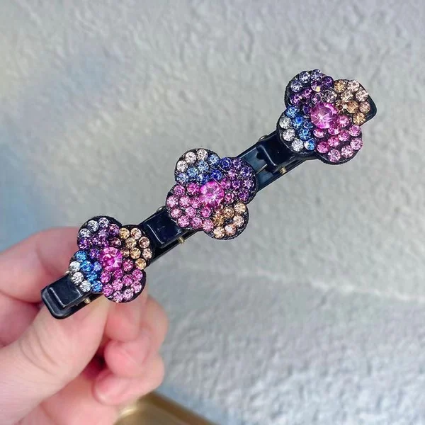 Sparkling Crystal Stone Braided Hair Clips - Image 4