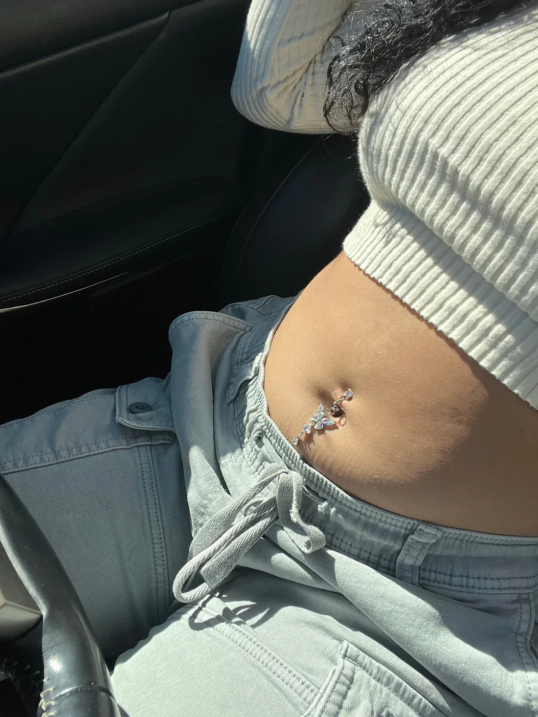 Butterfly Clip On Belly Ring - Image 3